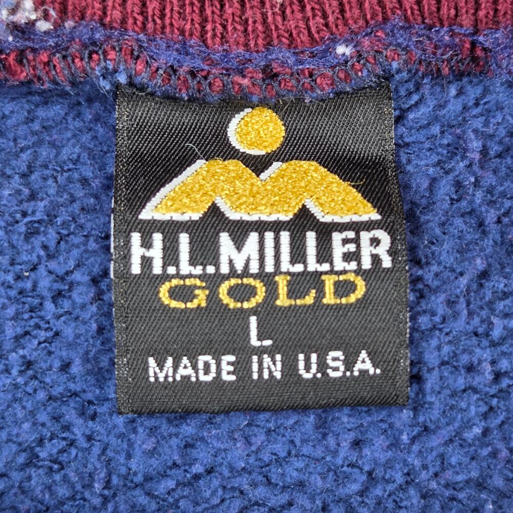 Vintage H.L. Miller Gold Yellowstone Old Faithful Crewneck USA Large 90s - Picture 4 of 13